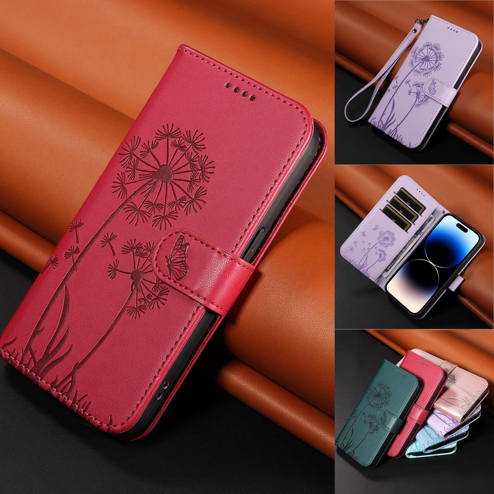 ameego Premium Genuine real Leather Wallet Flip protective Case