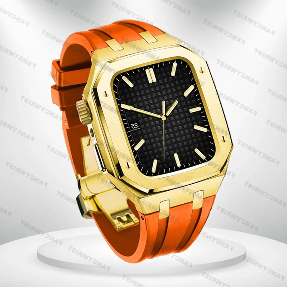 44mm 45ｍｍ apple watch メタル ラバーバンド カスタム 金属 44mm 45mm apple watch メタル ラバーバンド カスタム 金属