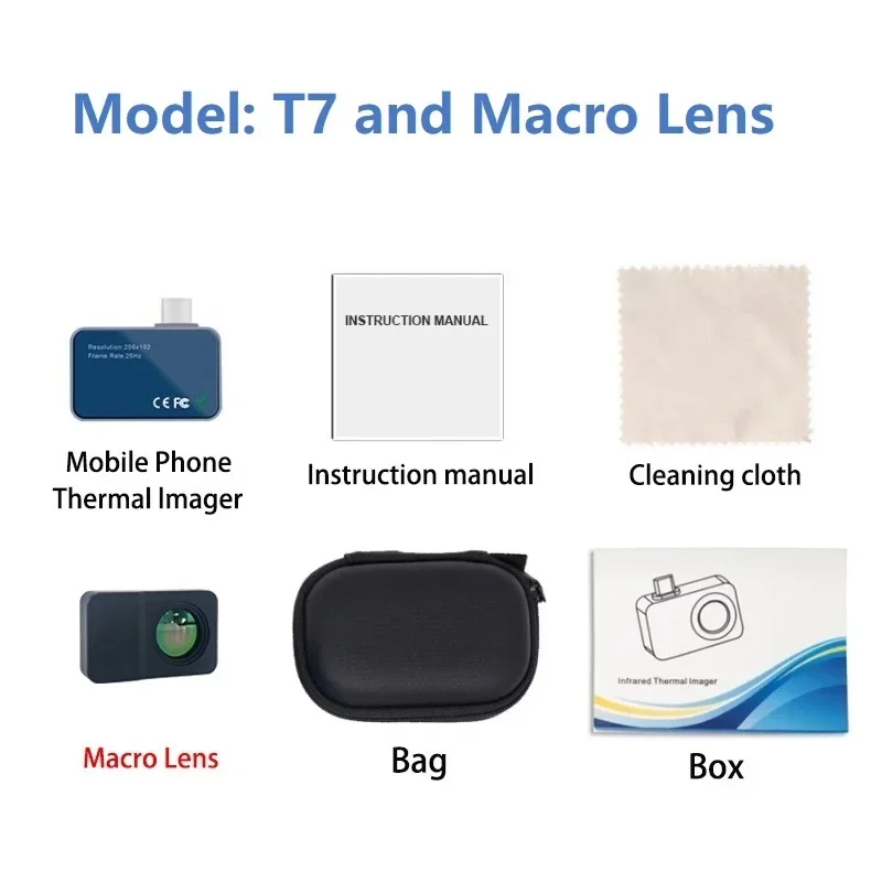 T7 256*192 Android Thermal Imaging Camera 25Hz Mobile Thermal Imager for Power D