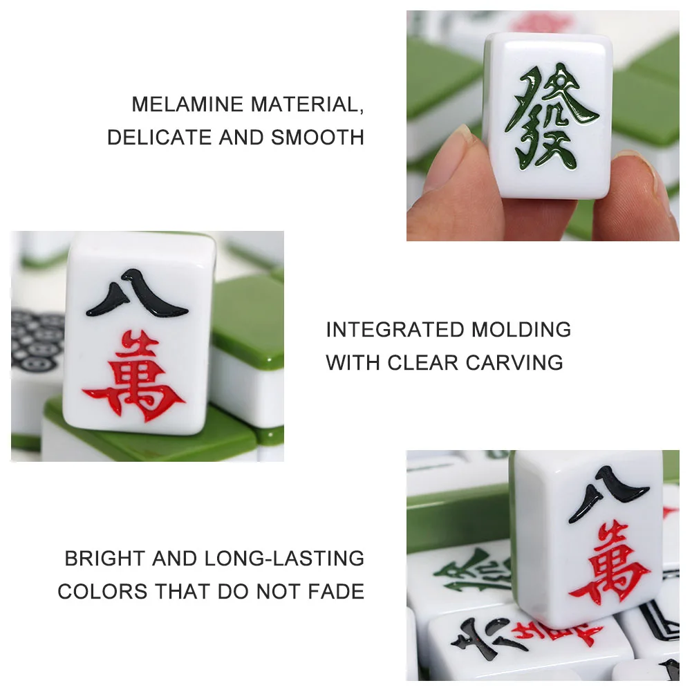 Portable Mini Mahjong Set Fall-Resistant  Logical Thinking Exercise Puzzle Board Game Chess and Cards Gift for Friends Family 5