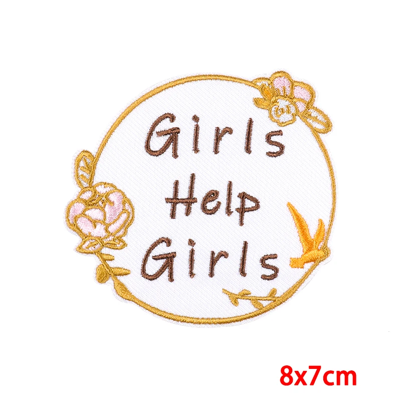 페미니스트 패치 소녀 파워 의류에 수 놓은 패치 의류에 대한 패치에 철 의류 자켓에 열 접착 패치