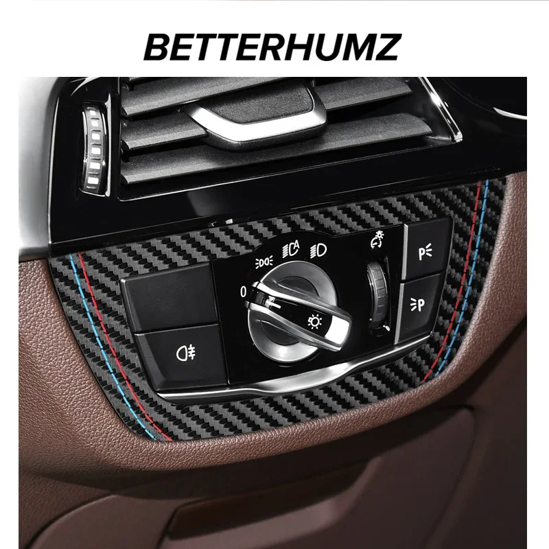 For BMW G30 G32 G38 X3 G01 G08 X4 G02 Headlight Switch Knob Panel Trim Frame Sticker Car Interior Accessories car interior trim