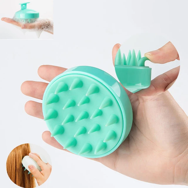 Cepillo masajeador de silicona para cuero cabelludo, peine de masaje para  el baño, cepillo de ducha, herramienta para el cuidado del cabello -  AliExpress