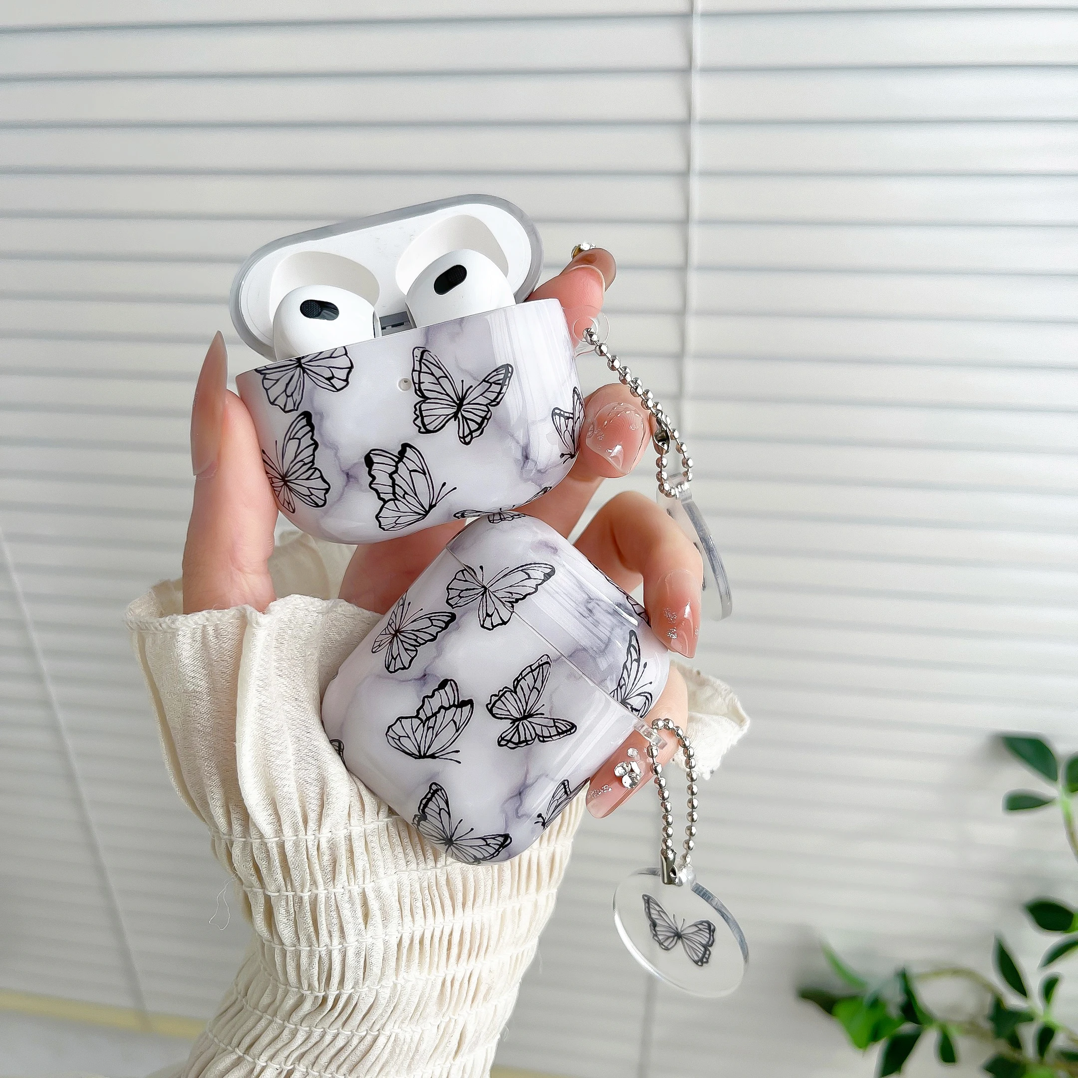 Black Butterfly TPU Earphone Cover for AirPods