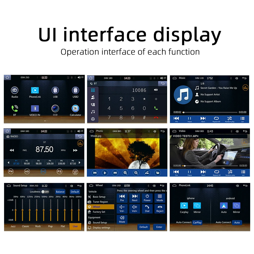 S89185d8596cd410caccbdb69596cd8f7n Gearelec 5 inch Car Radio 1 Din CarPlay Android Auto Multimedia For Volkswagen Nissan Toyo Bluetooth MirrorLink FM Receiver