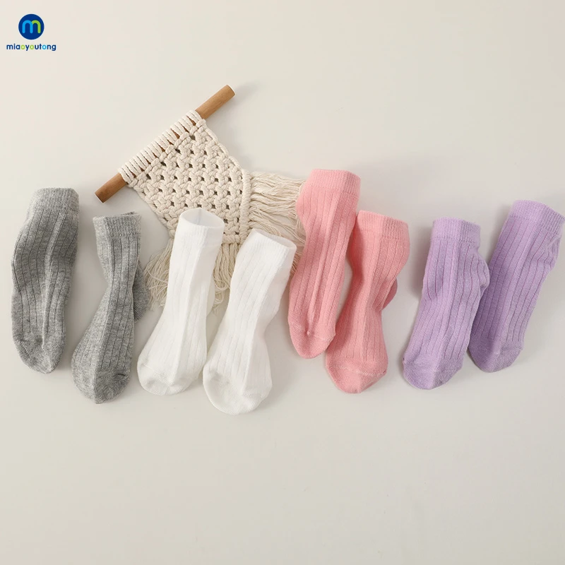Cotton Socks 4 Pairs Baby Kids Girls Boys Women Infant Toddler