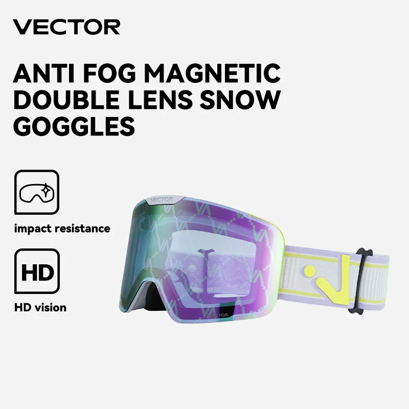 VECTOR Magnetic Ski Goggles with Quick-Change Lens and Case Set 100% UV400 Protection Anti-fog Snowboard Goggles for Men & Women