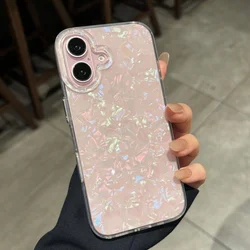 Luxury Shiny Dream Shell Pattern Phone Case - Shockproof Bumper Back Cover - iPhone 12 Pro (White)