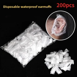 Disposable Ear Covers for Hairdressing and Bathing - Pack of 50/100 (Transparent 200pcs)