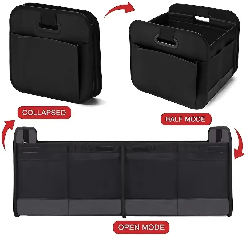 collapsible car trunk storage box, 600d oxford fabric suv organizer with reinforced handles & multiple compartments for vehicle 4 Collapsible Car Trunk Storage Box, 600D Oxford Fabric SUV Organizer with Reinforced Handles & Multiple Compartments for Vehicle 4