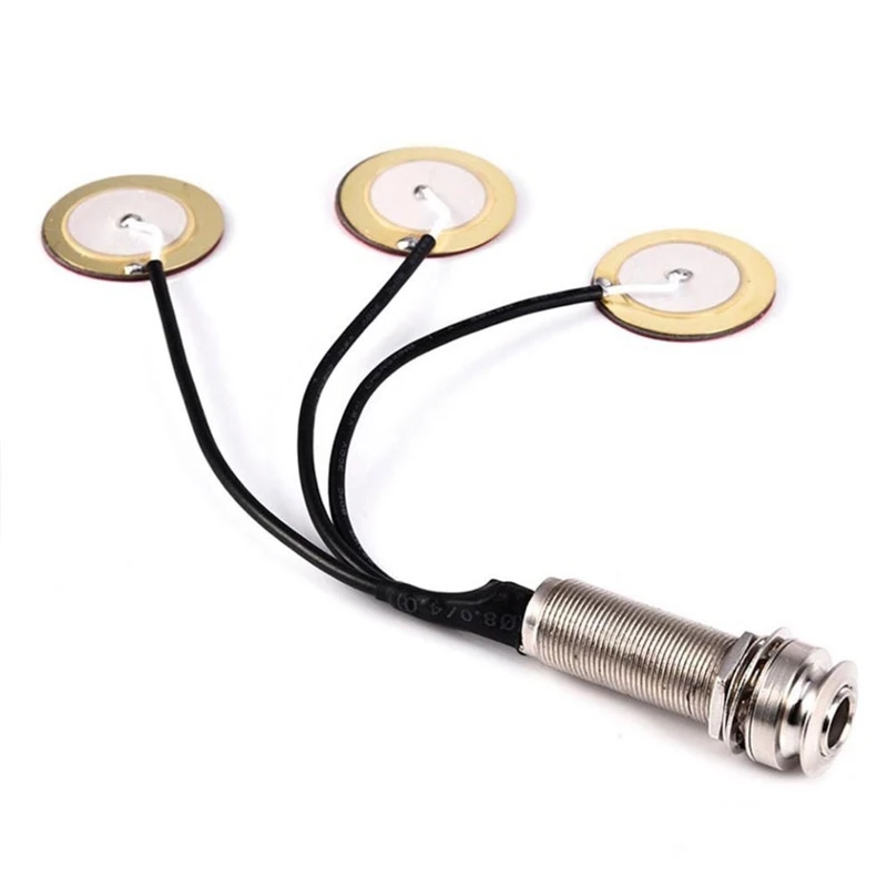 Premium Piezo Contact Microphone 3 Transducer Pickups with end pin jack