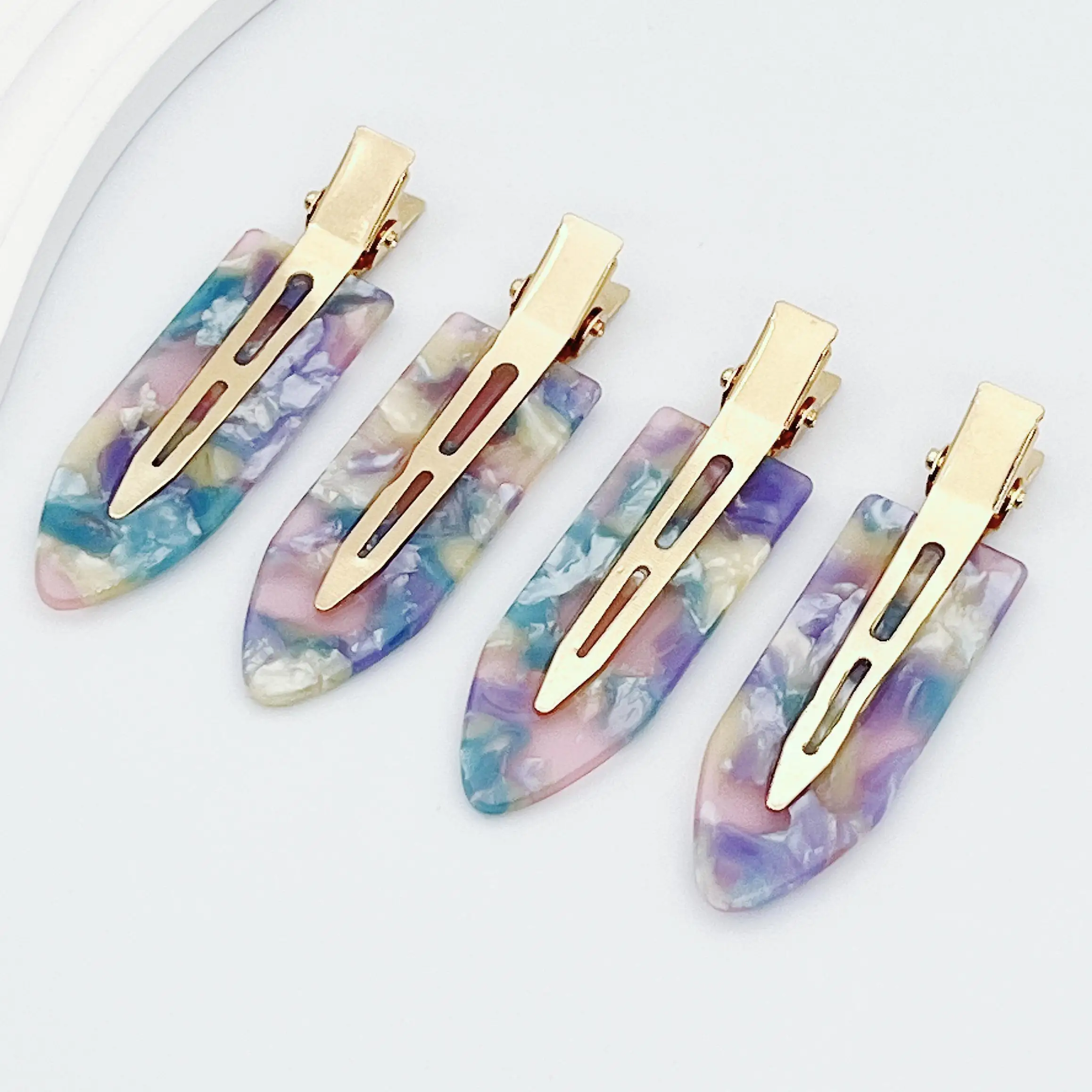 4-teiliges, nicht biegendes Haarnadel-Styling, flacher Acryl-Clip, knitterfreie, kleine Nadel zum Crimpen, nahtloses Fransen-Haarnadel-Werkzeug für Mak – Detail 9
