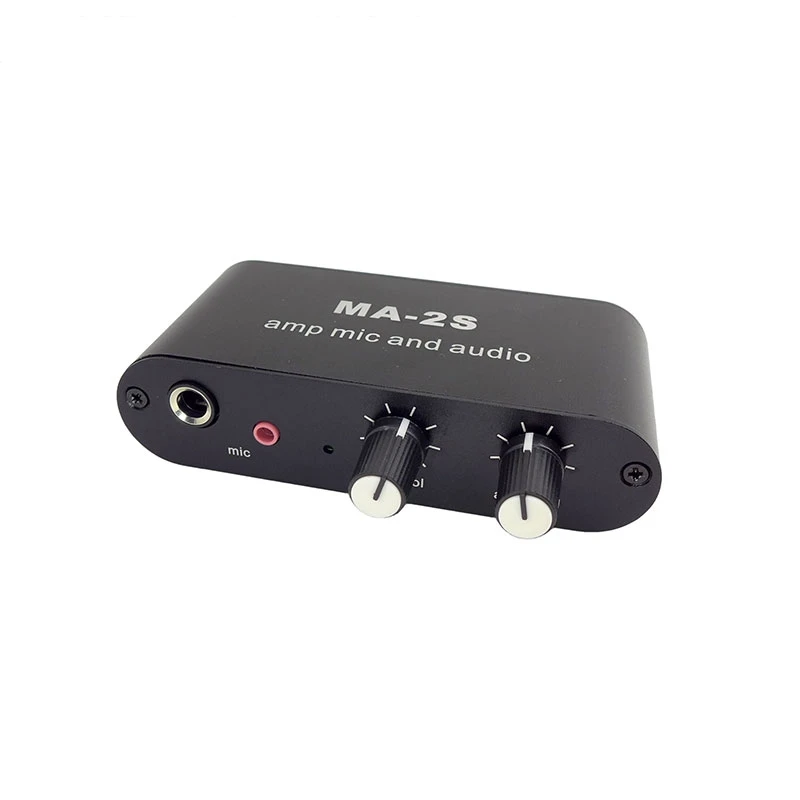 MA-2S 6.5mm Dynamic Microphone 3.5mm Condenser Microphone Amplifier Headphone Amplifier Music Audio Preamplifier Mixing Board