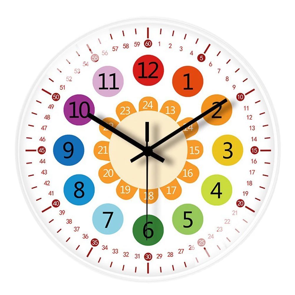 Small Digital 3d Cute Wall Clock Living Room Modern Children Round Wall Watch Noiseless Bedroom Horloge Murale Home Decoration wall clock 3d wall clock led digital clock