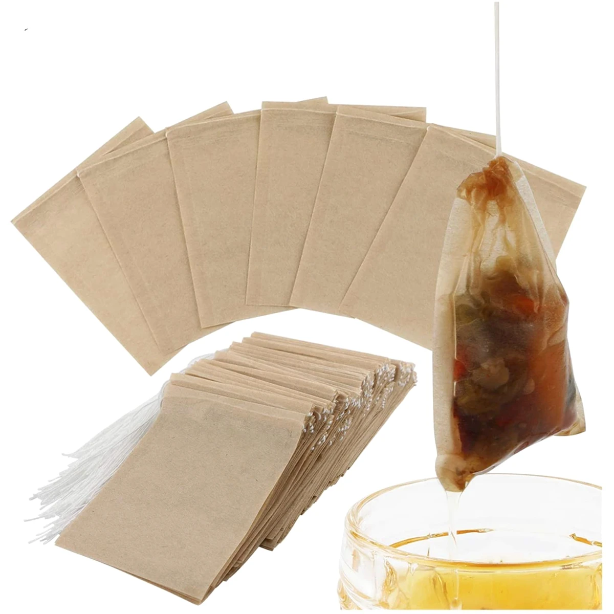 Eco-Friendly Biodegradable Paper Teabags - 100 Count