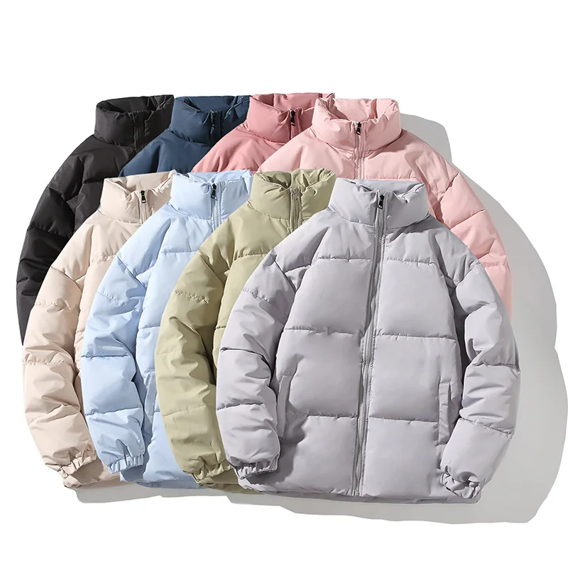 

2023 Winter Men's Parkas Thicken Warm Coats Male Stand Collar Solid Color Casual Jackets Women Fashion New Streetwear