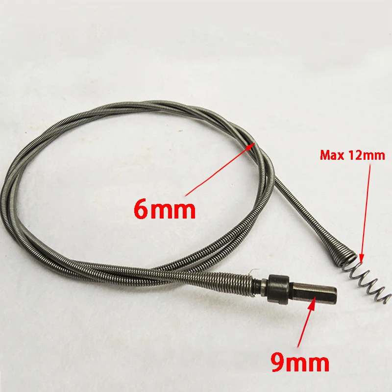 6mm Feder-Abflussreinigungswerkzeug mit Anschluss für Küche, Toilette, Kanalisation und Bodenablauf - Flexibel 1-6m Länge – Detail 3