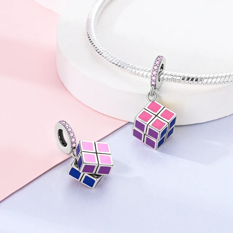 Pink Series Charms 925 Silver Perfume Butterfly Charm Beads Pendent Dangle Fit Original Bangle Charm Bracelet DIY Women Jewelry