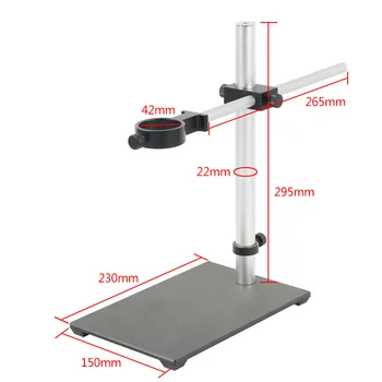 42mm 50mm 링 초점 홀더 조정 가능한 실험실 산업용 비디오 현미경 스탠드, HDMI VGA 비디오 카메라용 금속 데스크탑 브래킷