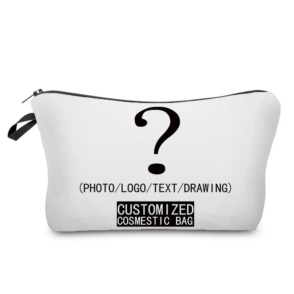 

Personal Custom DIY Logo Makeup Bag Pouch Travel Outdoor Girl Women Cosmetic Bags Toiletries Organizer Lady Storage Make up Case