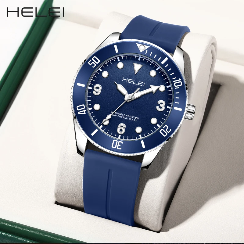 HELEI new 2024 men's watch delicate dial fashion quartz watch men's quartz watch waterproof luminous men's luxury watches