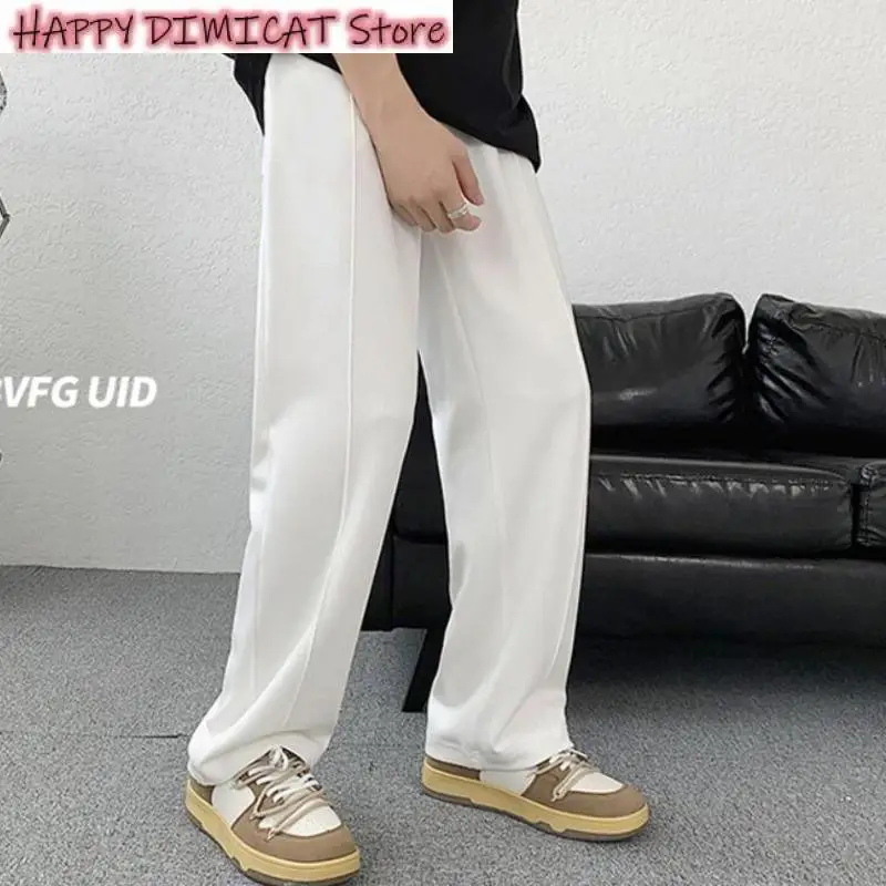 

Осенние черные/белые спортивные брюки мужские модные повседневные брюки Мужская Уличная одежда свободные прямые брюки мужские брюки с широкими штанинами