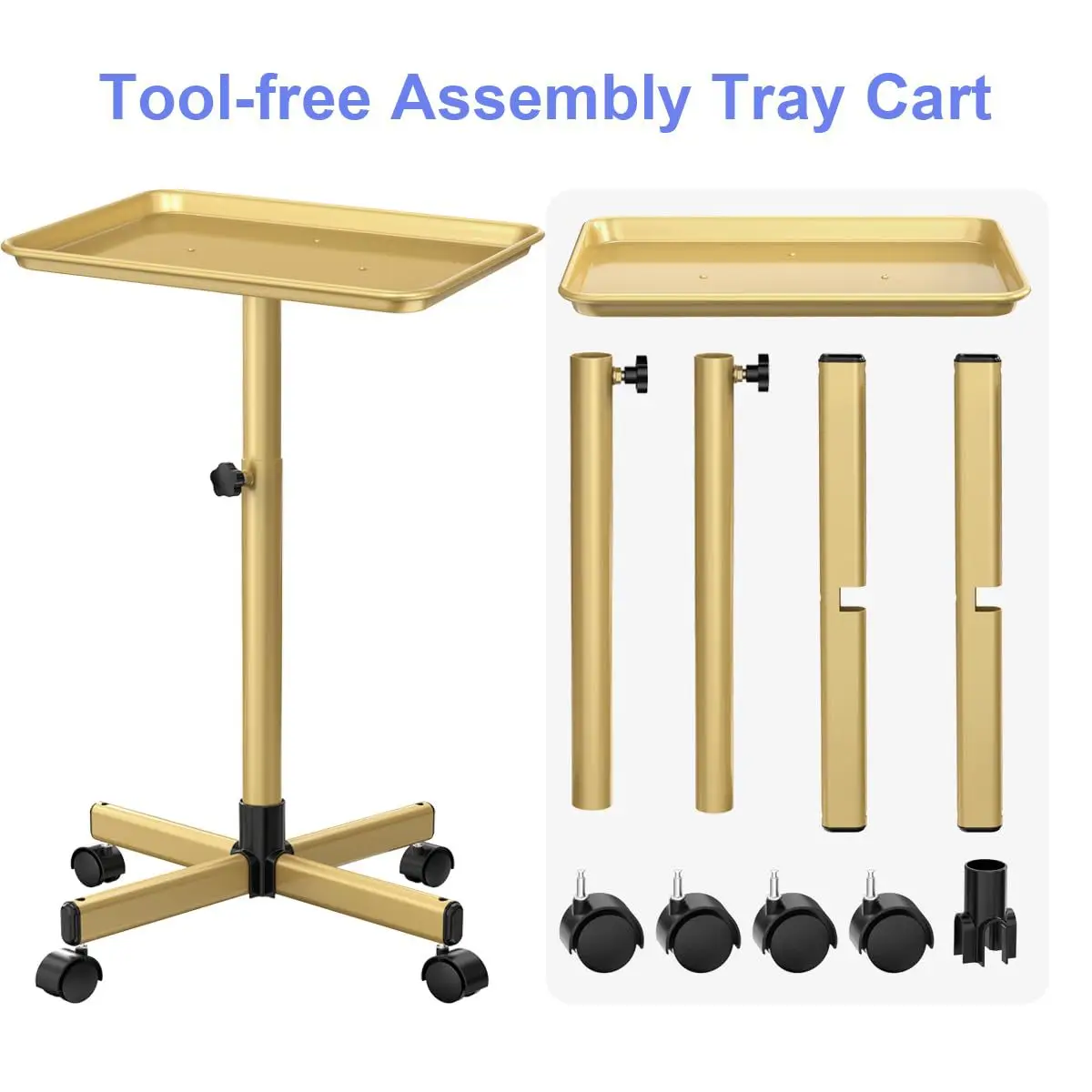 높이 조절 가능한 전문 이발사 트롤리 다기능 서비스 카트 도구 트레이 포함 헤어드레싱 보관대