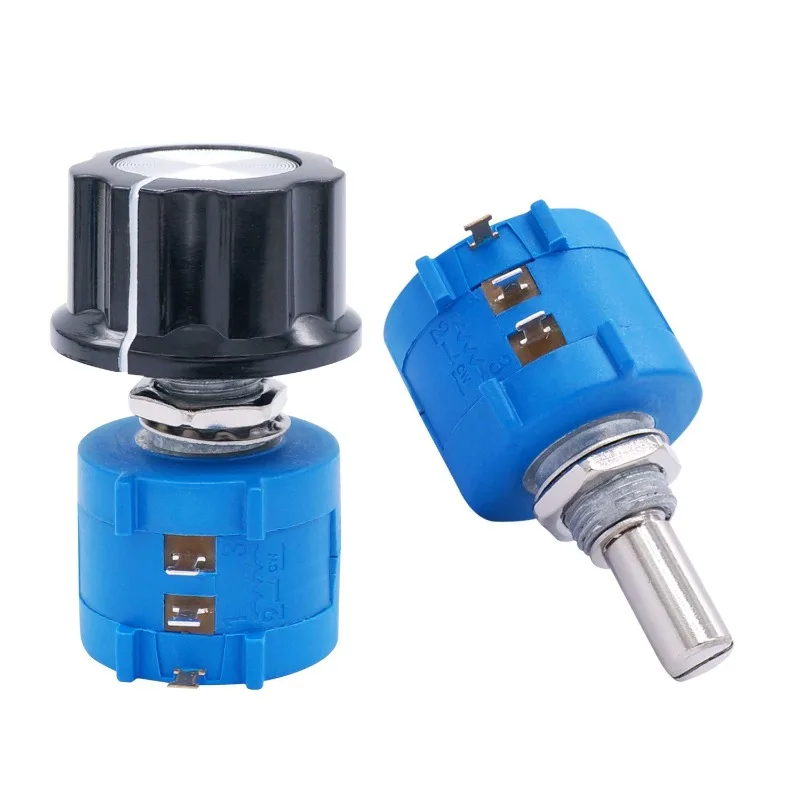 2Sets 3590S Rotary Potentiometer 1K 2K 5K 10K 20K 50K 100K 100R 200R Ohm Precision Multi Turn Wirewound Potentiometer with Knob
