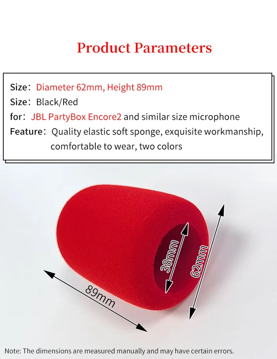 2Pcs Microphone Windproof Cover for JBL PartyBox Encore2 ON-THE-GO 2 Microphone Cover Mike Windscreens Sponge Protective Case