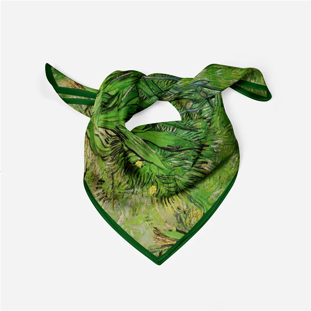 Picasso Ölgemälde Mode Frauen Schal Wraps Twill 100 % Seidenschal 53 cm quadratische Schals Kopftuch Hijab Halstuch Bandana – Detail 29