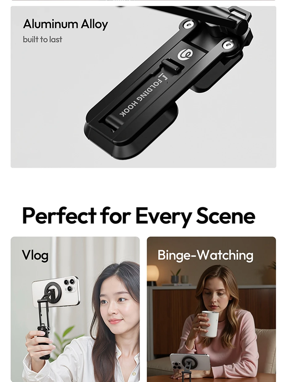Foldable Phone Stand with Magnetic Ring / Phone Clip Mount Tripod Selfie Mantis