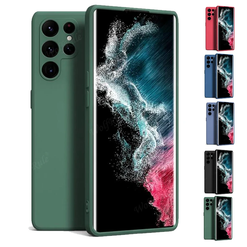 Per Samsung S23 Ultra Custodia Cover Galaxy S23 Ultra Capa Silicone Liquido Morbido Tpu Originale Funda Samsung Galaxy S23 S22 Ultra Plus
