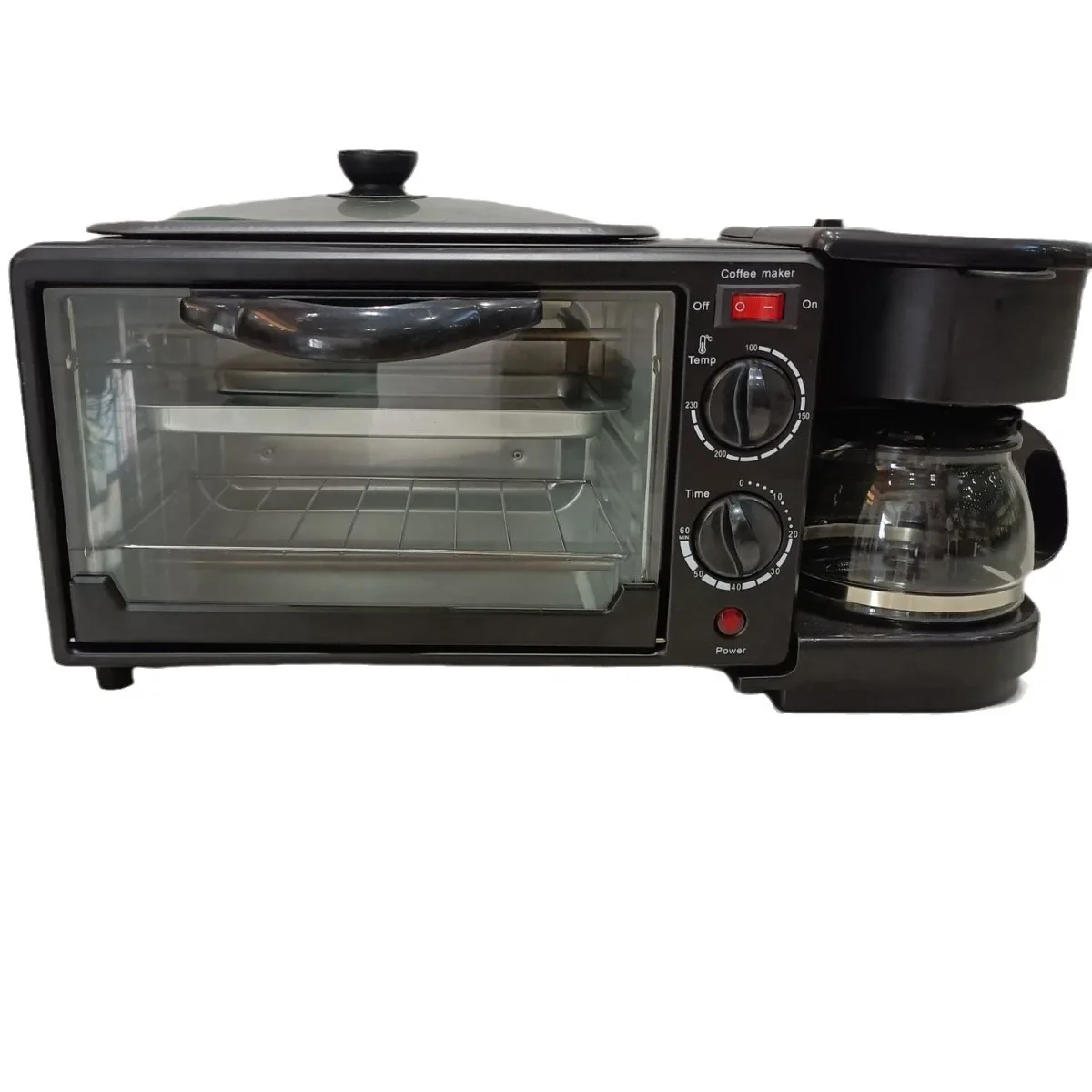 Three-in-one breakfast machine household multi-function toaster oven coffee machine bread machine 5