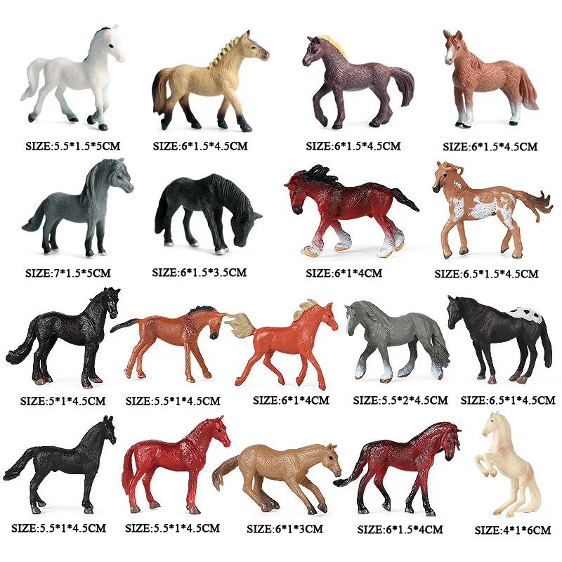 thumbnail image 1 of Oenux - Juego de animales para lavar caballos en la granja, establos, clubes, cafeterías, modelos de casas, jinetes, sillas de montar, vallas, figuras de acción, regalo de Navidad, juguetes para niños, 1 of 5