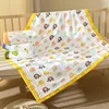 Baby Blanket Cotton 6 Layers Thicken Soft Newborn Muslin Swaddle Blankets Summer Cartoon High-density Breathable infant Blanket 1