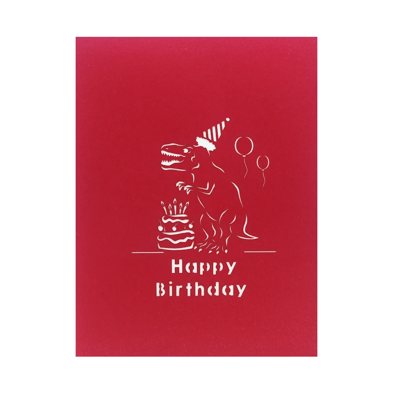 3D Dinosaur Pop Up Birthday Card, Birthday Hat, Candy Cake, Girlfriend, Wife, Dad, Party Invitation, Greeting, Anniversary Gifts