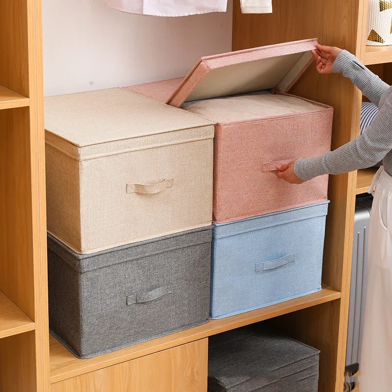 

Carrying Toys Lids for Bins Clothes Linen Foldable Handles Boxes Books 1 Nursery Cardboard With Storage Pack
