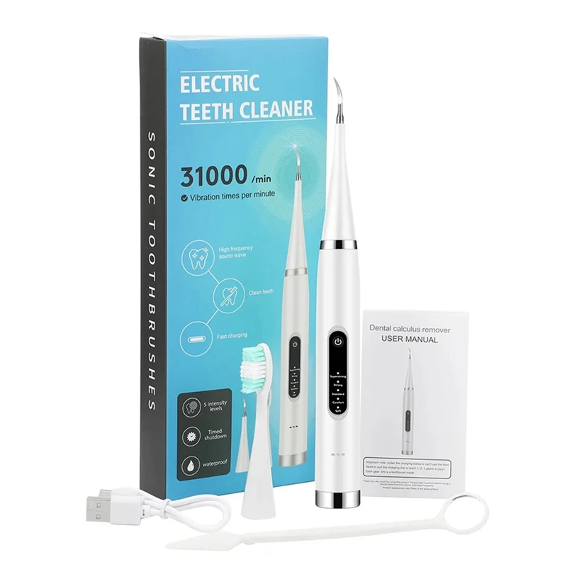 

Electric Teeth Cleaner Tooth Whitening & Cleaning Device Waterproof Tartar Remove Fresh Breath Oral Care