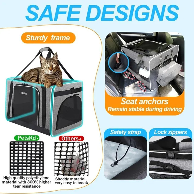 Pet Carrier with Wheels & Bowl 5