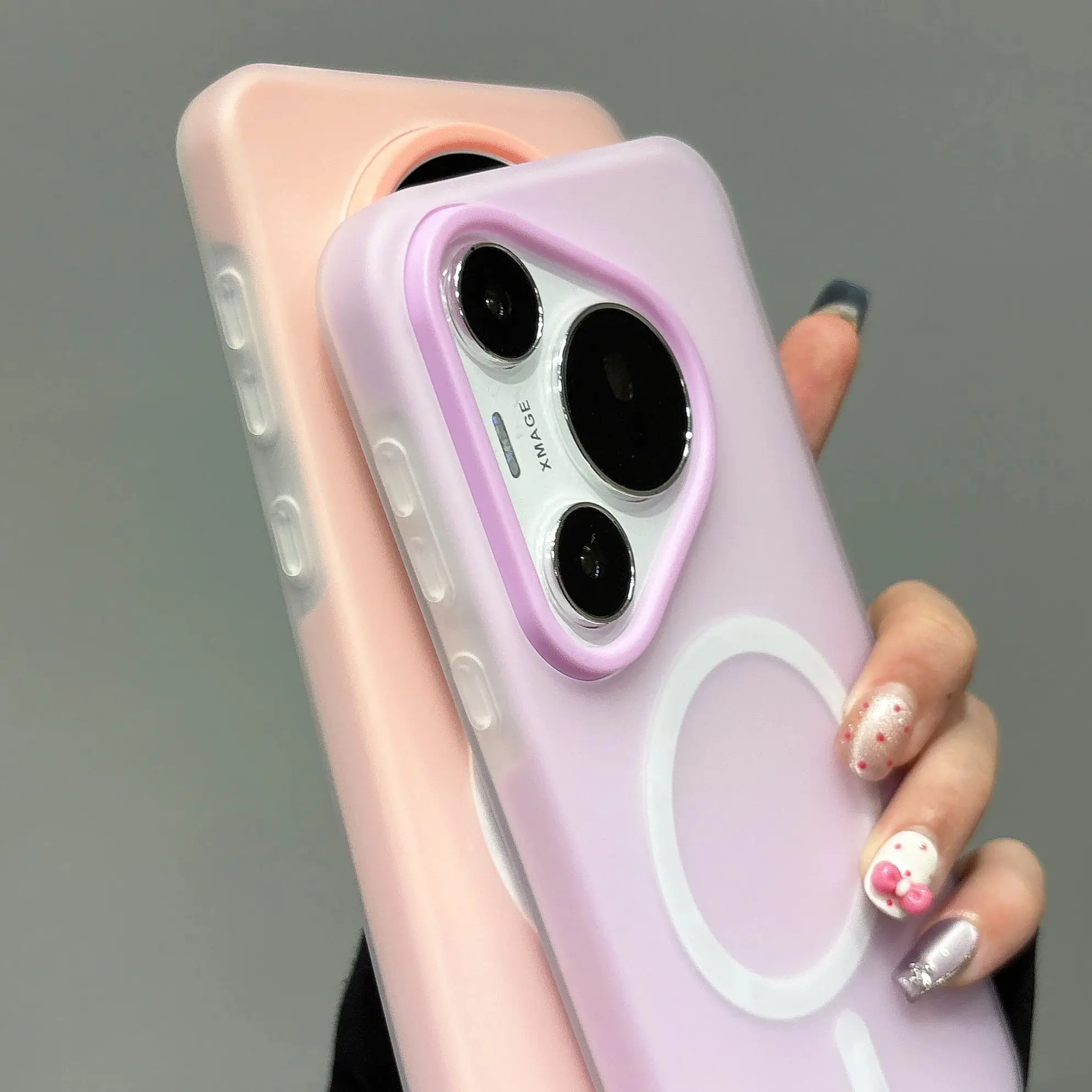 Matte Soft Candy Color 2-in-1 Magnetic Phone Case with Clear Frosted Cover