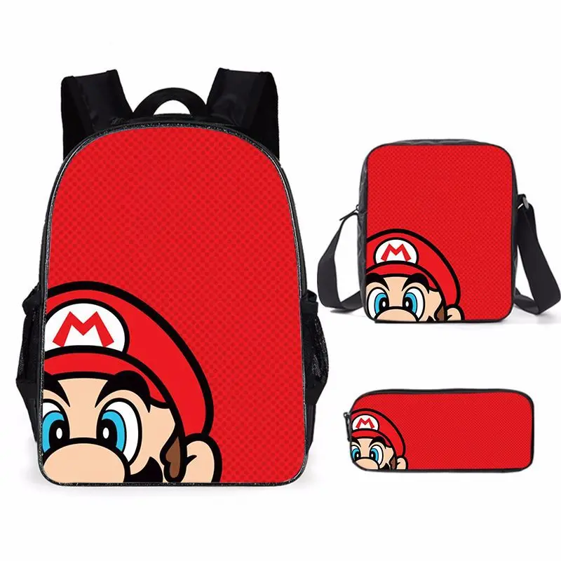 good american jeans Super Mario Bro Sonic Children School Bag Orthopedic Backpack Boy Girl Cartoon 3PCS Set Bags Pencil Case Messenger Bag 24 Models madewell jeans Jeans