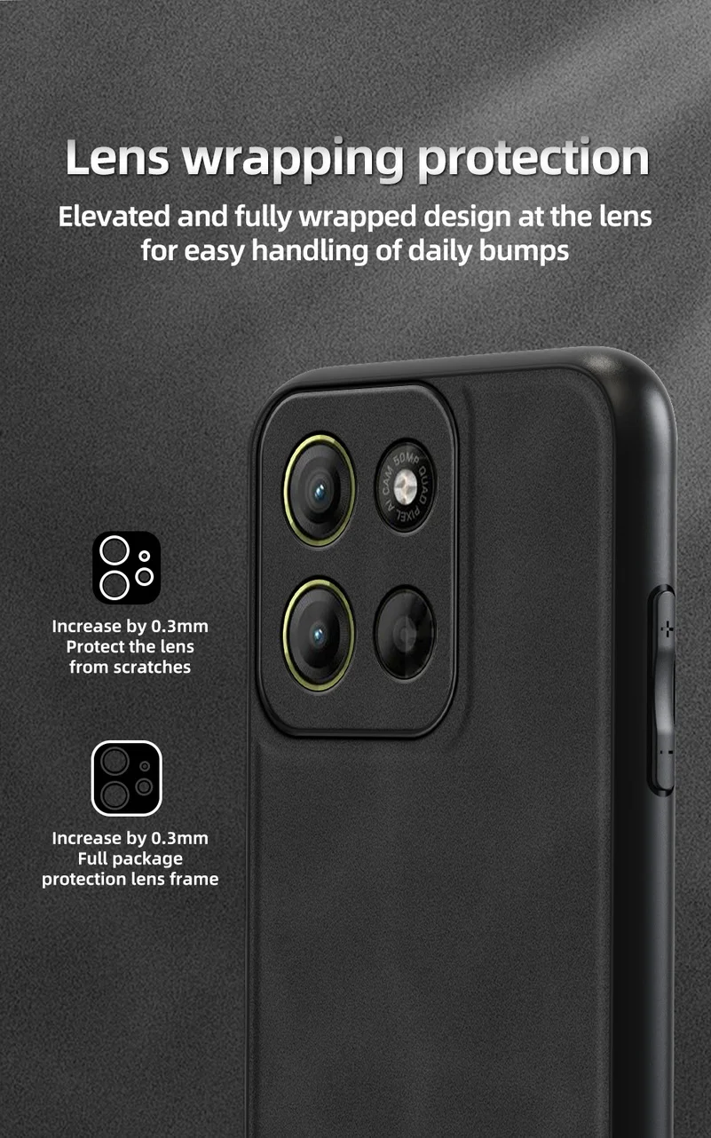 Sleek Matte Leather Case with Built-in Metal Car Holder