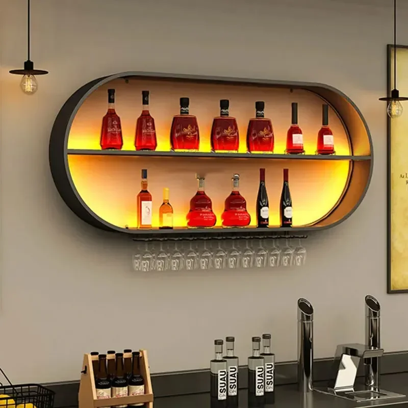 Storage Holder Wine Rack Minimalist Cabinet Display Wall Wine Rack Modern Shelf Fancy Botellero De Vino Home Bar Furniture