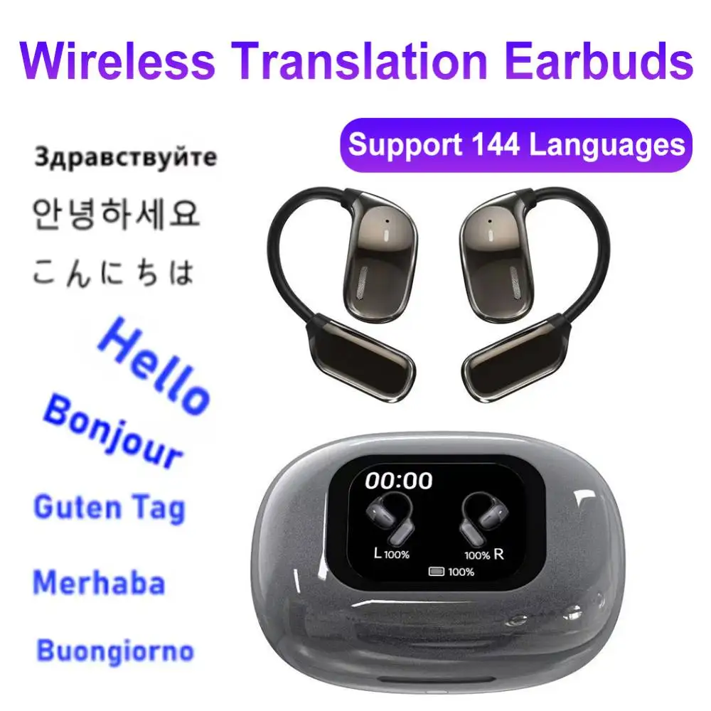 144개 언어 번역기 블루투스 이어폰 스마트 AI 실시간 번역 이어버드 무선 헤..