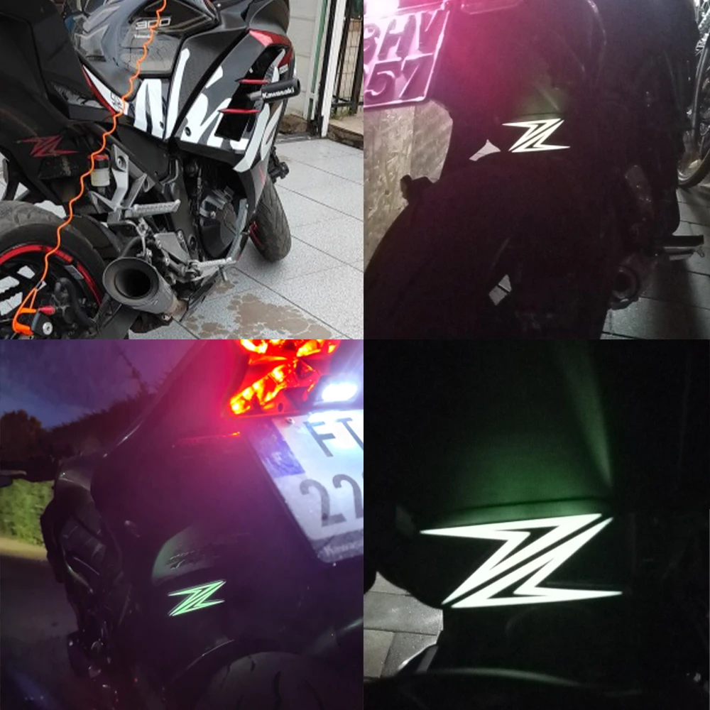 Motorcycle LED Light Sticker Signal Lamp For Kawasaki Z1000 Z900 Z800 Z750 Z650 Z400 Z300 Z250 Helmet Decoration Lamp Flashing motorcycle led lights motorcycle accessories