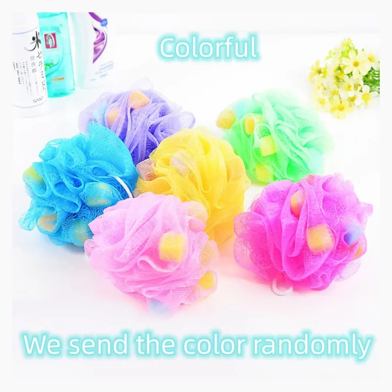 

1pcs Large Sponge Bath Ball Color Bubbling Body Clean Fine Mesh With Rope Household Bathtub Bathing Accessories