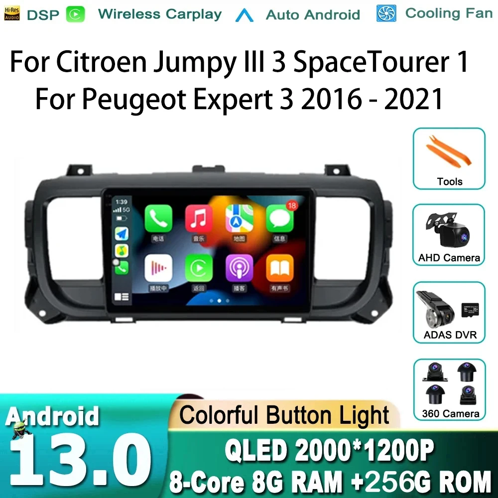 

Android 13 For Citroen Jumpy III 3 SpaceTourer 1 For Peugeot Expert 3 2016 - 2021 Car Radio Multimedia Video Player Navigation