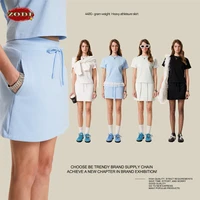 ZODF 2025 Spring Summer Women 440gsm Mini Skirt Female Girls Heavy Weight Straight Loose Slit A Line Cotton Skirts HY0969 2