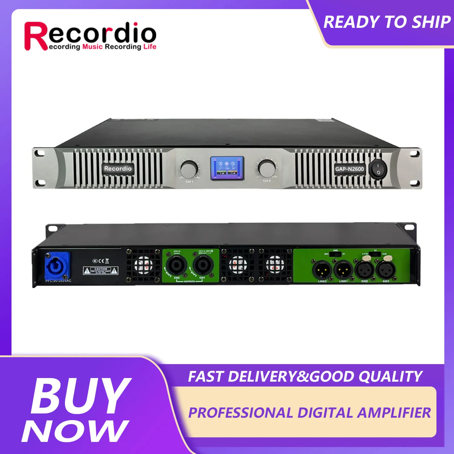 GAP-N2600 High Power Product DJ Amplifier 10000Watts 2-Channels Digital Amplifier Use for Professional stage with Display