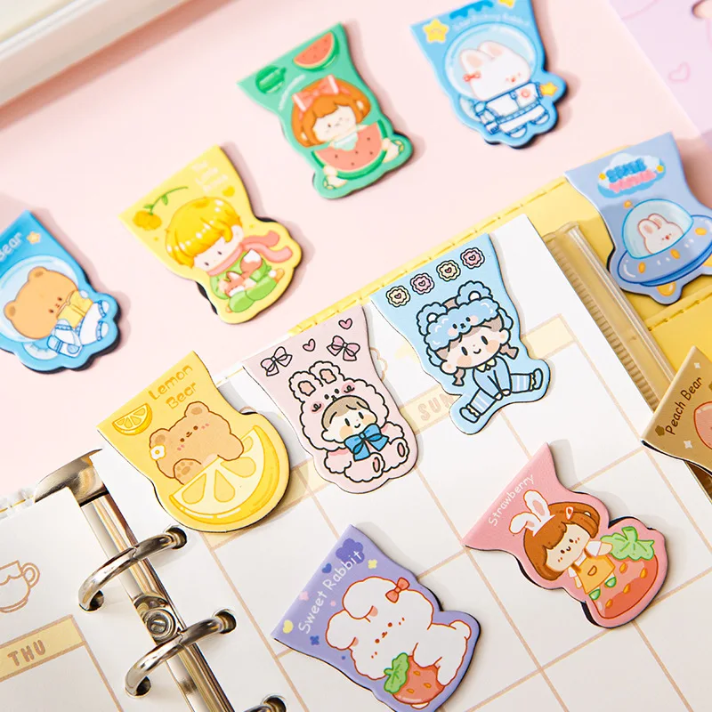 Magnetic Bookmark 10 pcs/pack Kawaii Girls Animals Cartoon Creative Stationery